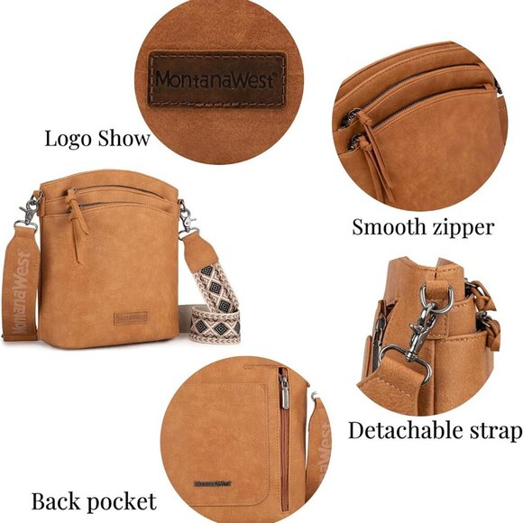 Crossbody Purses and Handbags for Women Double Compartments Cross Body Bag with - Picture 4 of 7